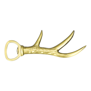 Vintage Gold Metal Deer Antler Bottle Opener
