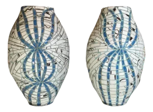 Early 21st Century Two Ways Mosaic Turkish Vessels- a Pair