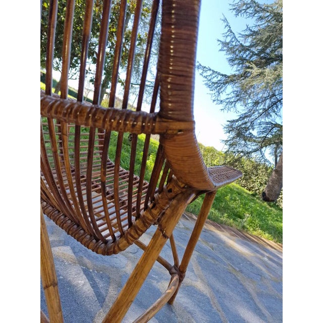 Wicker Jungle Armchair attributed to George Coslins for Gervasoni, 1950s For Sale - Image 11 of 14