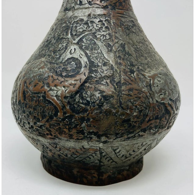 19th Century 19th Century Tinned Copper Indo-Persian Islamic Vase For Sale - Image 5 of 12