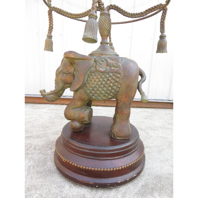 Maitland Smith Bronze Elephant Glass Side Table For Sale - Image 17 of 18