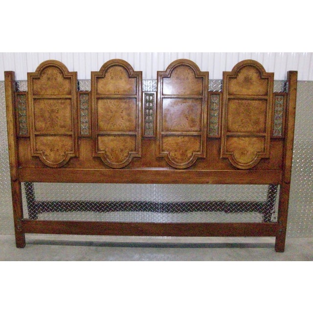 Hollywood Regency Thomasville King Headboard Burled Wood Headboard