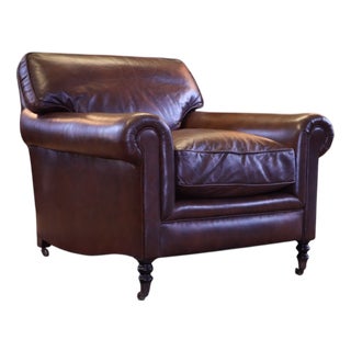 Leather Armchair with Cusion Back from George Smith, 2010s For Sale