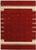 Vintage Hand-knotted Gabbeh rug featuring a rich red field framed by contrasting ivory borders with subtle geometric and...