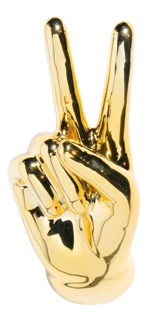 Interior Illusions Plus Gold Peace Hand Wall Mount - 9" tall