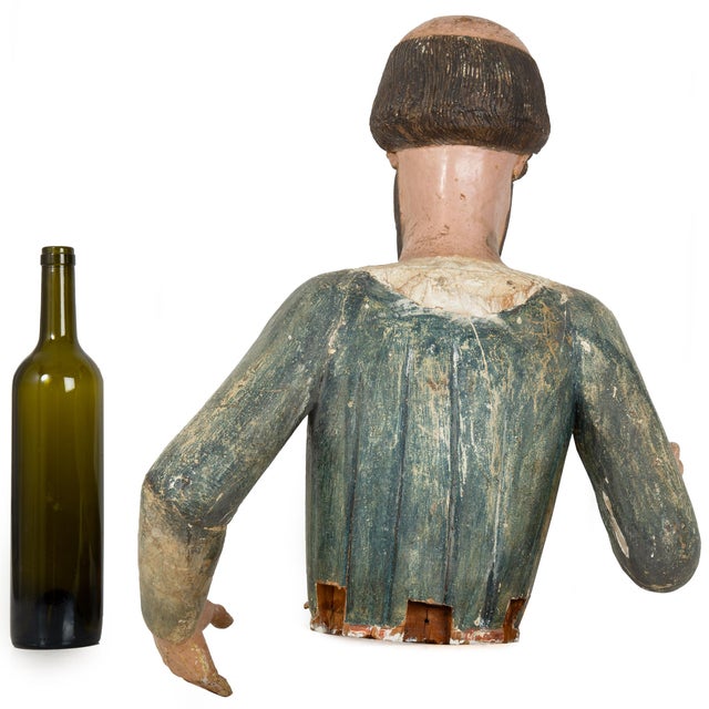 18th Century 18th Century Spanish Colonial Polychromed Carved Wood Santos Sculpture For Sale - Image 5 of 18