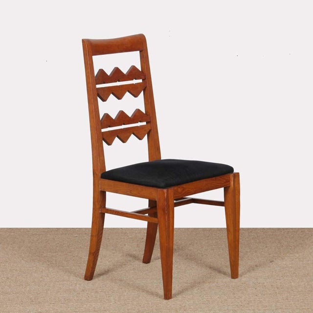 Wood Vintage French Oak Chair, 1950s For Sale - Image 7 of 7