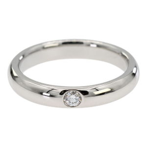Platinum 950 Harry Winston Natural Single Diamond Band Ring, Size 3.5