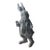 Vintage Whimsical Cast Iron Dapper Rabbit Garden Statue Holding a Pipe For Sale