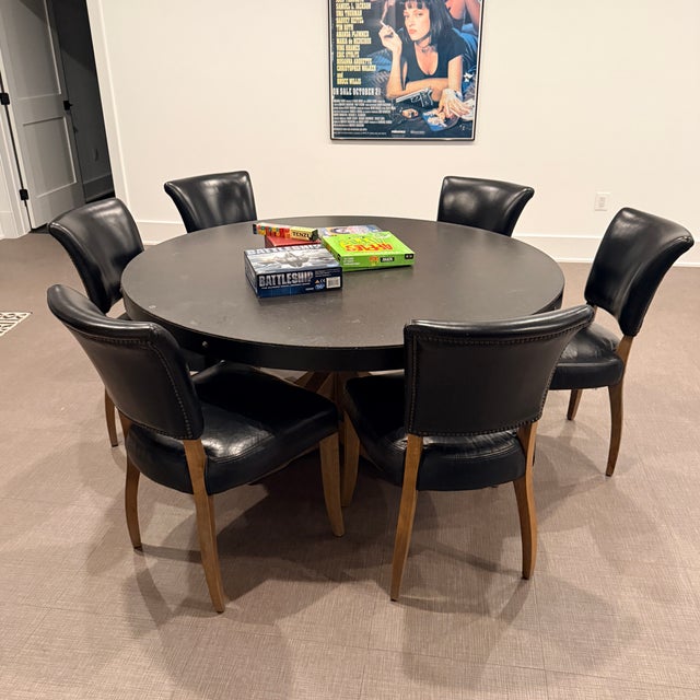 Rustic Rh Salvaged Wood and Concrete Round Dining Table For Sale - Image 3 of 9
