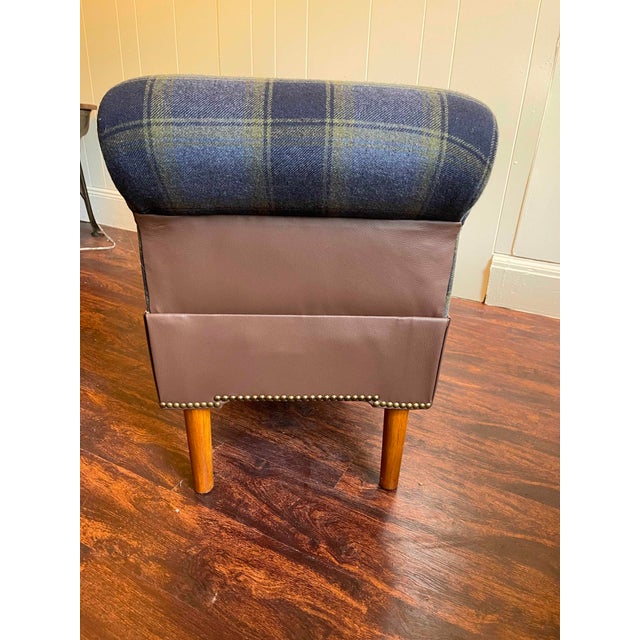 Newly Upholstered English Plaid Storage Bench | Rolled Arms For Sale - Image 9 of 9