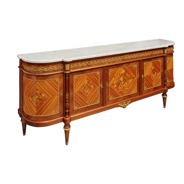 French Antique Louis XVI French Grand Buffet Enfilade For Sale - Image 3 of 9