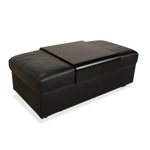 Arion Ottoman in Black Leather from Stressless For Sale - Image 5 of 14