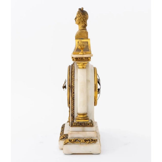 Louis XVI Gilt Bronze and Marble Mantel Clock For Sale - Image 9 of 12
