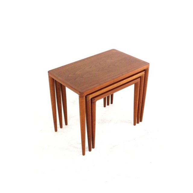 Wood Nesting Tables by Henry W. Klein for Bramin, 1960s, Set of 3 For Sale - Image 7 of 8