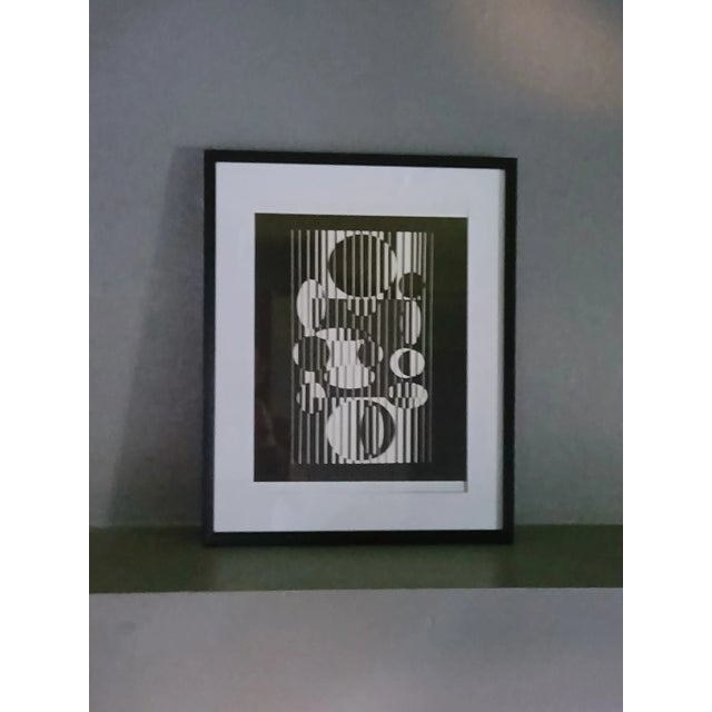 Black Victor Vasarely, After Iaca, 1950s / 1973, Silk-Screen, Framed For Sale - Image 8 of 17