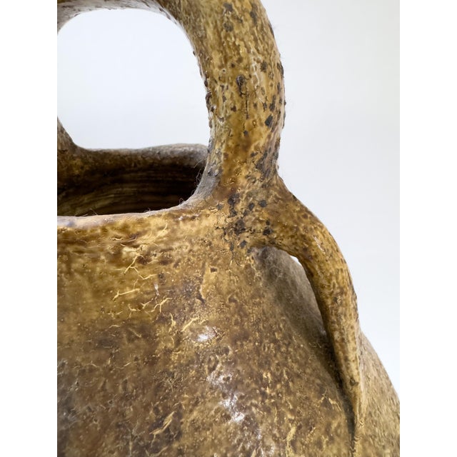Antique French Glazed Terracotta Walnut Oil Jug (Cruche) With Four Handles, C. 1900 For Sale - Image 9 of 17
