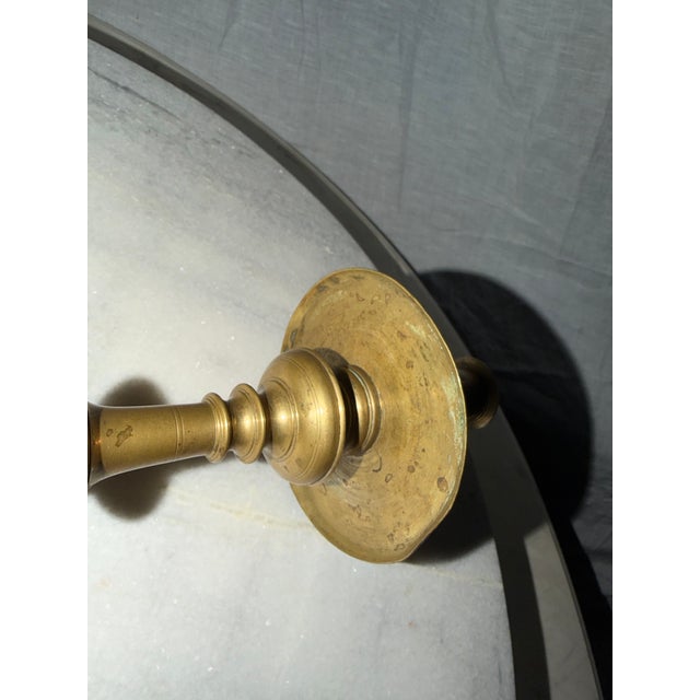 Early 19th Century Pair of 19th Century Spanish Baroque Style Brass Candlesticks - 14.5" H For Sale - Image 5 of 12