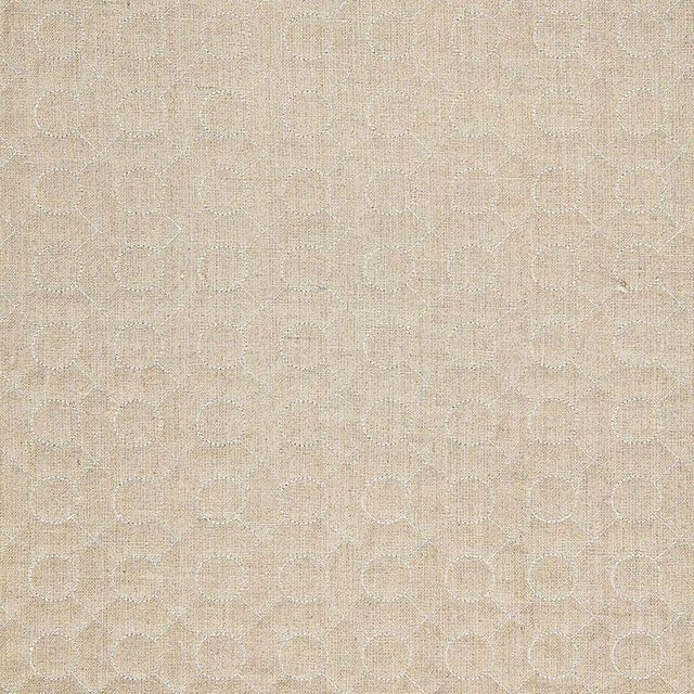 Schumacher Arles Embroidery Fabric in Greige For Sale