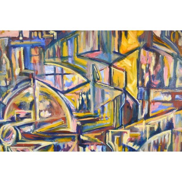 Mid 20th Century "Visions of the Metropolis" - #5 Original Oil by Travis Flack For Sale - Image 5 of 7