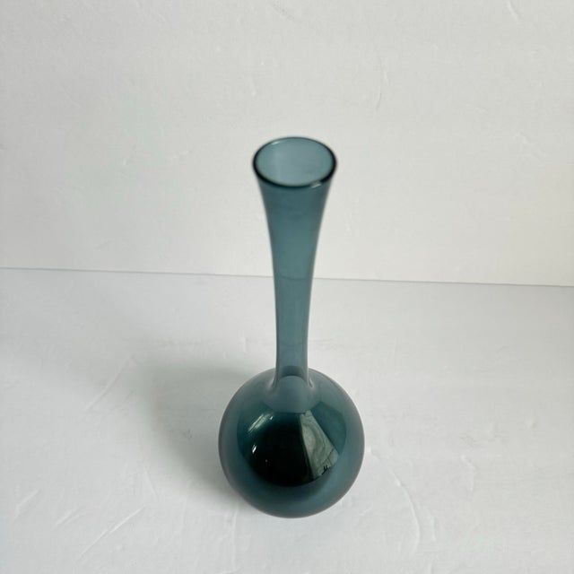 Mid Century Blue Art Glass Vase Attributed To Arthur C Percy For Galluskruf Iconic MCM Swedish design, looks great on its...