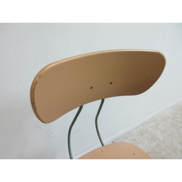 Wood Vintage Toledo Drafting Industrial Tall Counter Swivel Bar Stool Chair C For Sale - Image 7 of 11