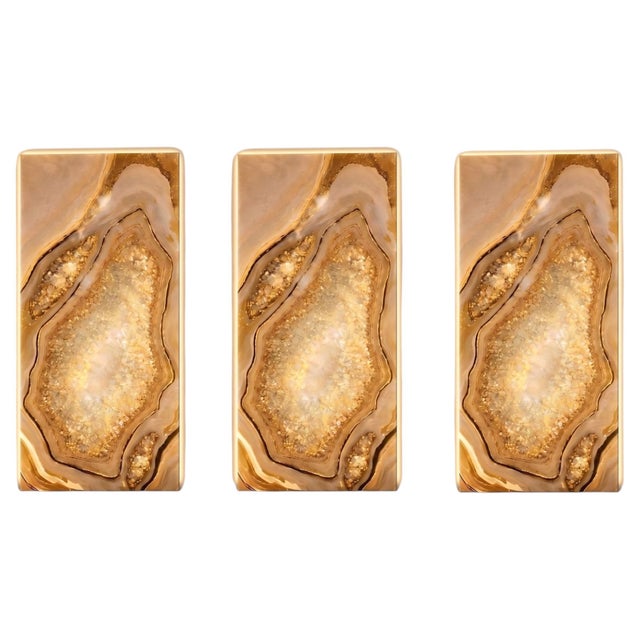Aurora Geode Triptych Wall Art Panels by Sev Art Gallery, Set of 3 For Sale - Image 6 of 6