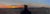 Violent Engines by Brad Davis | Oil on wood panel Landscape with a person viewing a sunset over a city. For Sale
