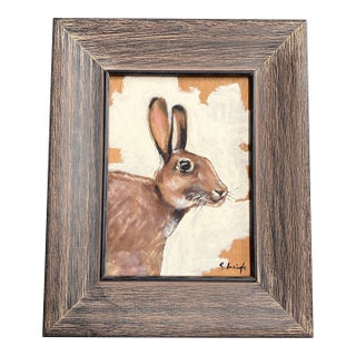 Contemporary Original Stephen Heigh “Wild Rabbit Study 5” Painting Framed For Sale