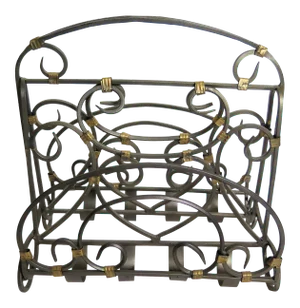Vintage Wrought Iron Magazine Rack