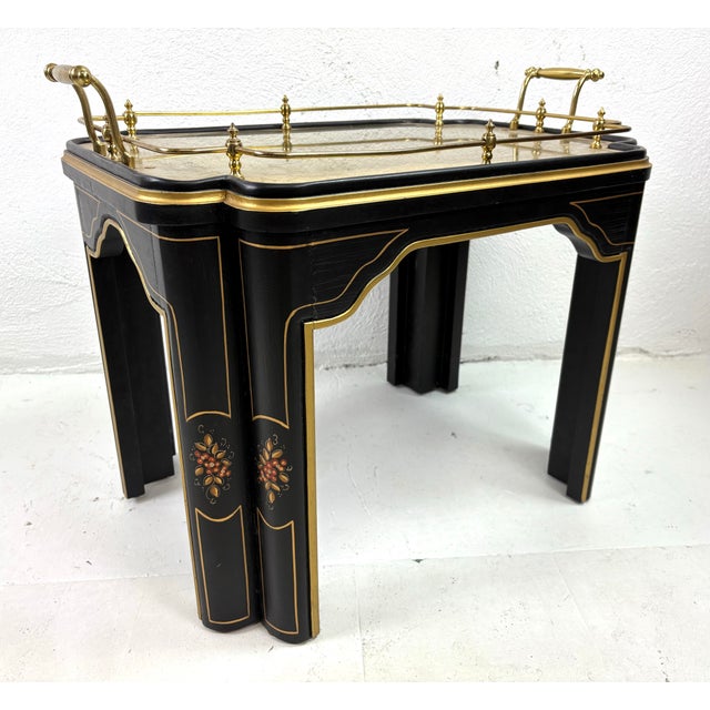 Hand Painted Gallery Tray Side Table After Maitland Smith For Sale - Image 11 of 11