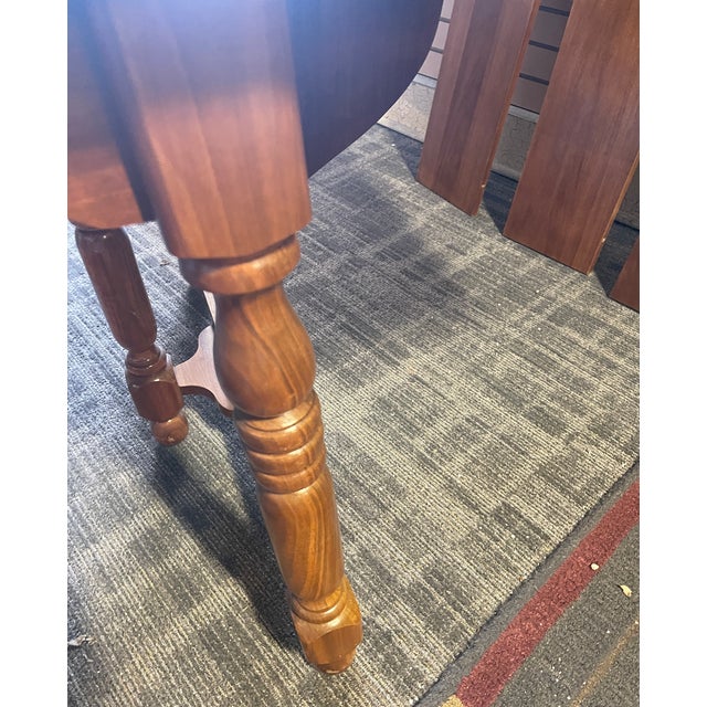 Chestnut 1980s Rectangle Butternut Wood Drop-Leaf Table With Three Leaves (Best Guess on Wood Species) For Sale - Image 8 of 10