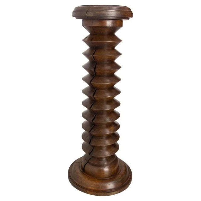 Midcentury Modern French Turned Beech Pedestal, 1940 For Sale - Image 11 of 11