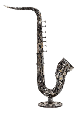 Industrial Metal Saxophone Sculpture by Azele Studio