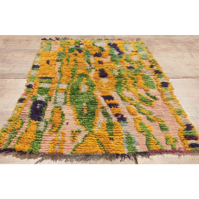 Vintage Azilal Moroccan Rug, 03'02 X 05'07 For Sale - Image 9 of 10