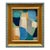 Contemporary "Abstract Blues" Oil Painting in Vintage Frame For Sale