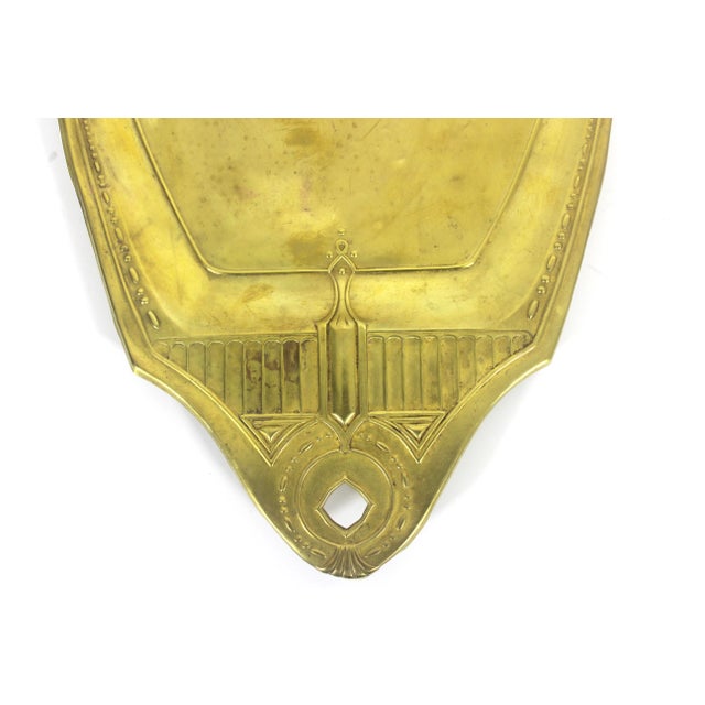 Brass Vintage English Brass Crumb Tray Dustpan Dustpan Table or Floor Sweep Silent Butler Crumber For Sale - Image 8 of 9