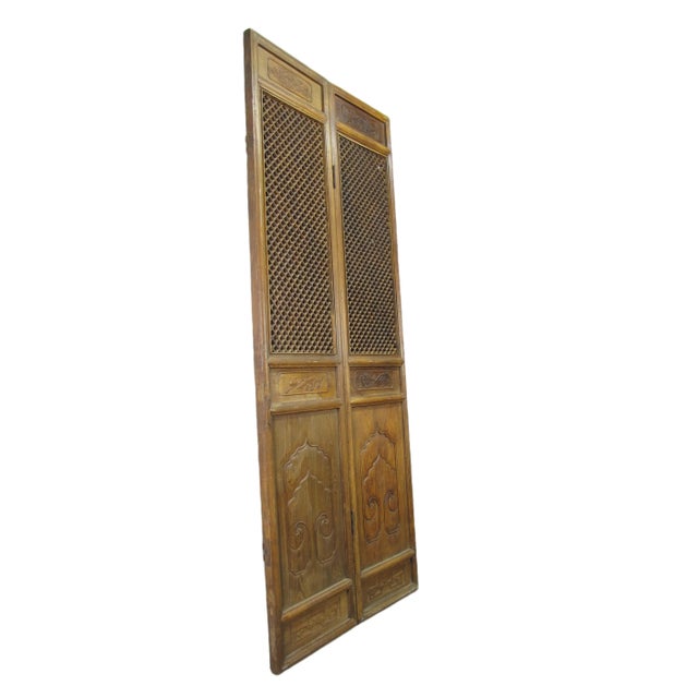 Chinese Pair of Lattice Screen Door Panel For Sale - Image 3 of 13
