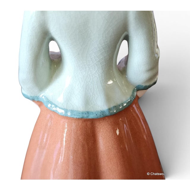 Vintage Mid Century Modern Zaida S-Quire Ceramics of Ca Woman Figurine C1950s For Sale In New York - Image 6 of 6