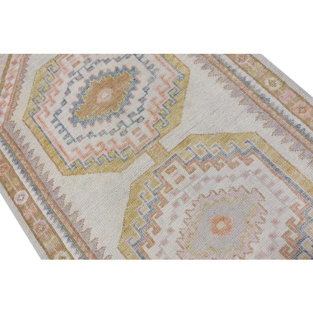 Beige Modern Turkish Oushak Rug 3' x 8'1" For Sale - Image 8 of 10