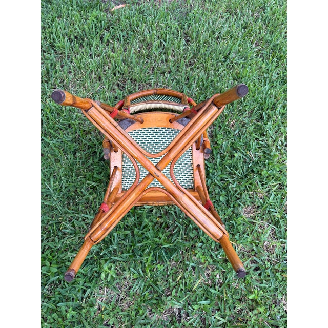 Wood Vintage French Bistro Bent Bamboo Side Chair For Sale - Image 7 of 12