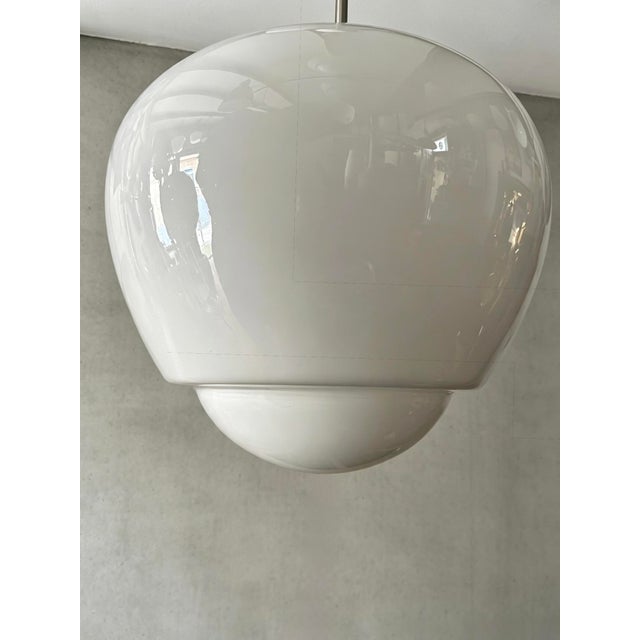 Large Czech Opaline Pendant Light by Napako, 1960s For Sale - Image 6 of 10