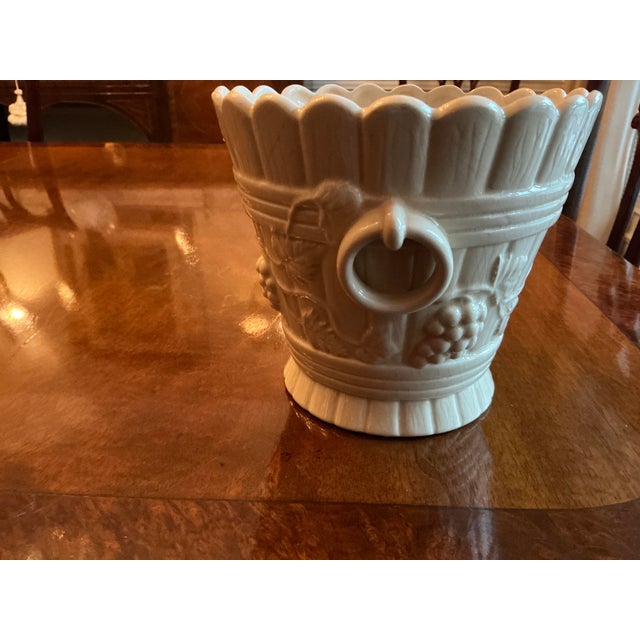 This Beautiful vintage cream ware cash pot/planter. It is decorated with an embossed high relief Grapevine design,...