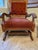 Late 19th Century Antique Late Victorian Quarter Sawn Oak Platform Rocker – Tufted Rust Velvet Accent Rocking Chair For Sale - Image 5 of 10