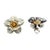18k White and yellow gold Buccellati flower earrings with two yellow sapphires. Signed Buccellati - Italy -number #G6472