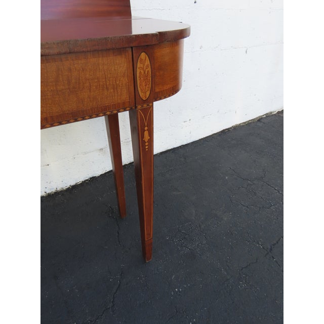 Mahogany Inlay Console Card Dinette Dining Extension Table 6082 For Sale - Image 10 of 17