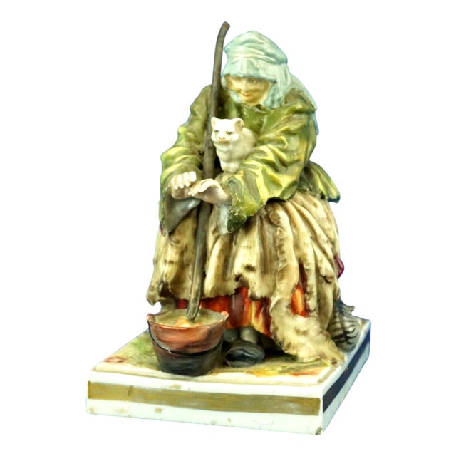 18th Century Porcelain Sculpture of a Beggar by Real Casa Ferdinandea Naples, Ginori Doccia, Italy For Sale