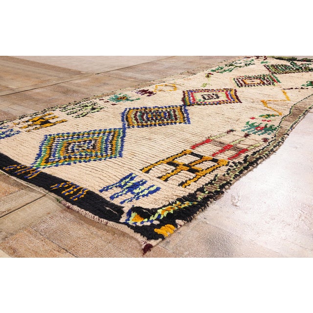 Beige Vintage Azilal Moroccan Rug, 03'09 X 09'04 For Sale - Image 8 of 10