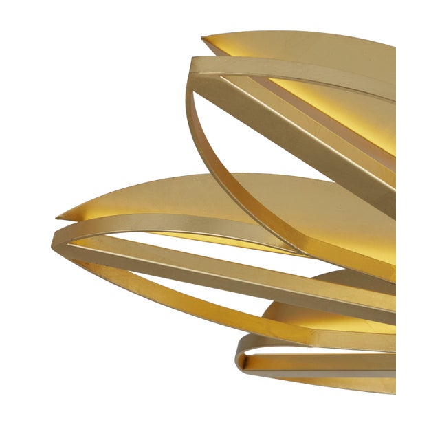 The Stewart Semi-Flush is an artistic exploration of metal with its arcing bands that mimic the shapes of the leaves...