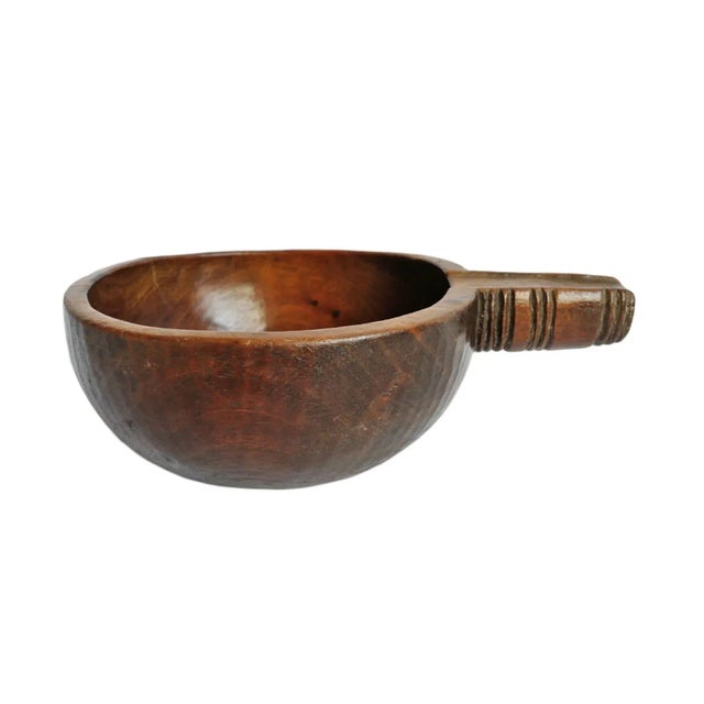 Antique Old Teak Nepal Wood Bowl For Sale - Image 4 of 4